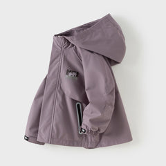 Dave&Bella Kids Boys Purple Yellow Outdoor Waterproof Hooded Lightweight Jackets