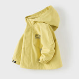 Dave&Bella Kids Boys Purple Yellow Outdoor Waterproof Hooded Lightweight Jackets