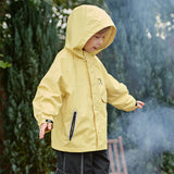 Dave&Bella Kids Boys Purple Yellow Outdoor Waterproof Hooded Lightweight Jackets