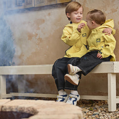 Dave&Bella Kids Boys Purple Yellow Outdoor Waterproof Hooded Lightweight Jackets