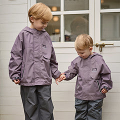 Dave&Bella Kids Boys Purple Yellow Outdoor Waterproof Hooded Lightweight Jackets