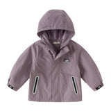 Dave&Bella Kids Boys Purple Yellow Outdoor Waterproof Hooded Lightweight Jackets