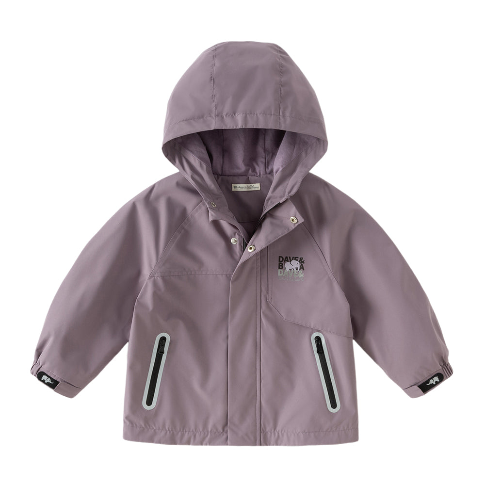 Dave&Bella Kids Boys Purple Yellow Outdoor Waterproof Hooded Lightweight Jackets