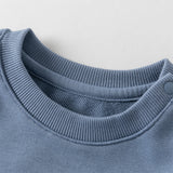 Dave&Bella Toddler Boys Beige/Blue Playful Print Versatile Casual Sweatshirts