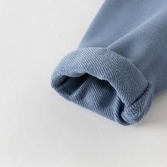 Dave&Bella Toddler Boys Beige/Blue Playful Print Versatile Casual Sweatshirts