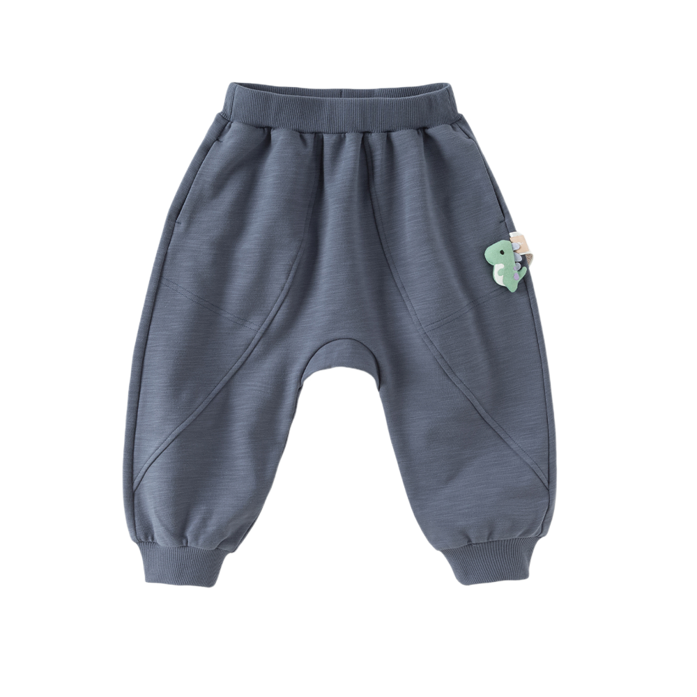 Dave&Bella Toddler Girls/Boys Purple/Blue Cute Dinosaur Simple Daily Capri Pants