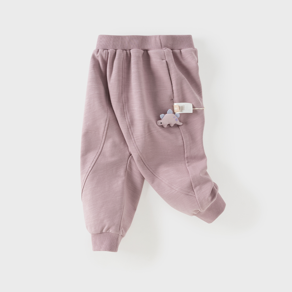 Dave&Bella Toddler Girls/Boys Purple/Blue Cute Dinosaur Simple Daily Capri Pants