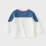 Dave&Bella Toddler Boys White V-neck Comfortable T-shirt Tops