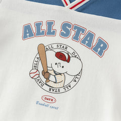 Dave&Bella Toddler Boys White V-neck Comfortable T-shirt Tops