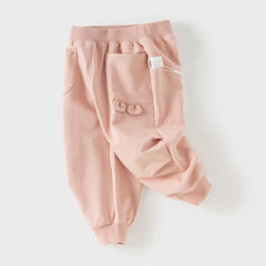Dave&Bella Toddler Girls/Boys Grey Pink/Light Grey Loose Casual Pants