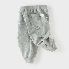 Dave&Bella Toddler Girls/Boys Grey Pink/Light Grey Loose Casual Pants