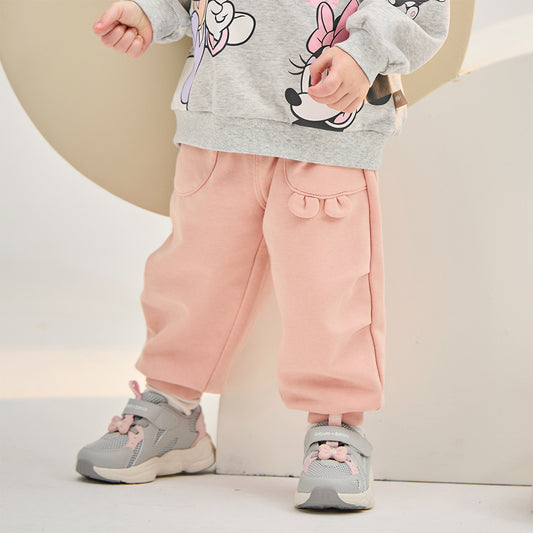 Dave&Bella Toddler Girls/Boys Grey Pink/Light Grey Loose Casual Pants