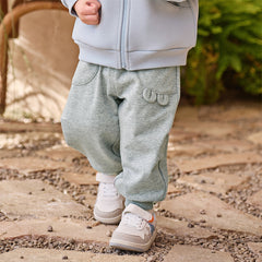 Dave&Bella Toddler Girls/Boys Grey Pink/Light Grey Loose Casual Pants