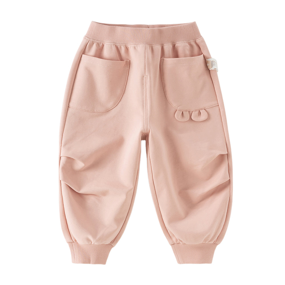Dave&Bella Toddler Girls/Boys Grey Pink/Light Grey Loose Casual Pants