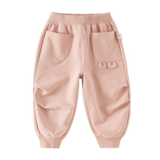Dave&Bella Toddler Girls/Boys Grey Pink/Light Grey Loose Casual Pants