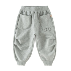 Dave&Bella Toddler Girls/Boys Grey Pink/Light Grey Loose Casual Pants