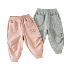 Dave&Bella Toddler Girls/Boys Grey Pink/Light Grey Loose Casual Pants