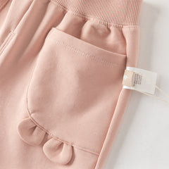 Dave&Bella Toddler Girls/Boys Grey Pink/Light Grey Loose Casual Pants