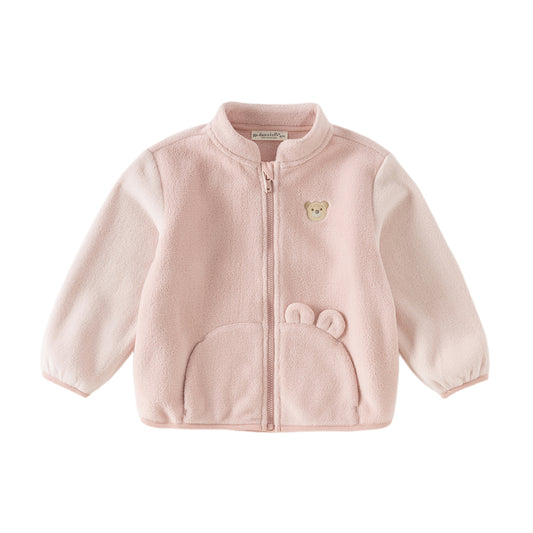 Dave&Bella Toddler Girls/Boys Pink/Blue Turtle Long Sleeve Outwear Soft Fleece Jackets