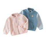 Dave&Bella Toddler Girls/Boys Pink/Blue Turtle Long Sleeve Outwear Soft Fleece Jackets