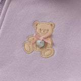 Dave&Bella Toddler Girls Cute Bear Grey Purple Casual Top Pant Suits
