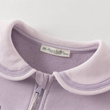 Dave&Bella Toddler Girls Cute Bear Grey Purple Casual Top Pant Suits