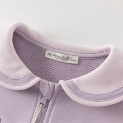 Dave&Bella Toddler Girls Cute Bear Grey Purple Casual Top Pant Suits