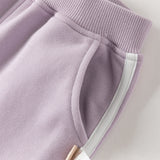 Dave&Bella Toddler Girls Cute Bear Grey Purple Casual Top Pant Suits