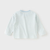 Dave&Bella Toddler Girls/Boys Multi-color Striped Soft Cotton Long Sleeve T-shirt Tops
