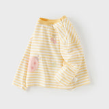 Dave&Bella Toddler Girls/Boys Multi-color Striped Soft Cotton Long Sleeve T-shirt Tops