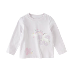 Dave&Bella Toddler Girls/Boys Playful Print Lightweight Cotton T-shirt Tops