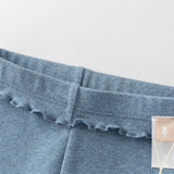 Dave&Bella Toddler Girls Fashion Denim Blue/Beige Stretchable Leggings
