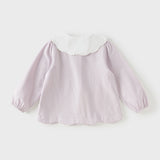 Dave&Bella Toddler Girls Elegant Grey Purple Long Sleeve Shirts