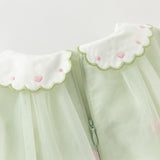 Dave&Bella Toddler Girls Cute Grass Green Long Sleeve Mesh Princess Dress