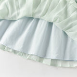Dave&Bella Toddler Girls Classic Green Chinese-style Flower Embroidery Mesh Dress