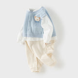 Dave&Bella Baby Boys Blue Turtle Long Sleeve Comfortable Soft Rompers