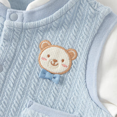 Dave&Bella Baby Boys Blue Turtle Long Sleeve Comfortable Soft Rompers