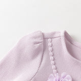 Dave&Bella Baby Girls Purple Long Sleeve Soft Elegant Mesh Rompers