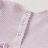 Dave&Bella Baby Girls Purple Long Sleeve Soft Elegant Mesh Rompers