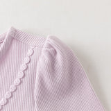 Dave&Bella Baby Girls Purple Long Sleeve Soft Elegant Mesh Rompers