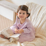 Dave&Bella Baby Girls Purple Long Sleeve Soft Elegant Mesh Rompers