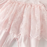 Dave&Bella Baby Girls Sweet Pink Long Sleeve Soft Indoor Mesh Rompers