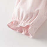Dave&Bella Baby Girls Sweet Pink Long Sleeve Soft Indoor Mesh Rompers