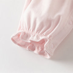 Dave&Bella Baby Girls Sweet Pink Long Sleeve Soft Indoor Mesh Rompers