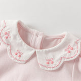 Dave&Bella Baby Girls Sweet Pink Long Sleeve Soft Indoor Mesh Rompers