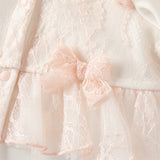 Dave&Bella Baby Girls Cute Light Pink Doll Collar Long Sleeve Soft Rompers