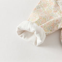 Dave&Bella Baby Girls Summer Cute Floral Print Long Sleeve Cotton Breathable Rompers