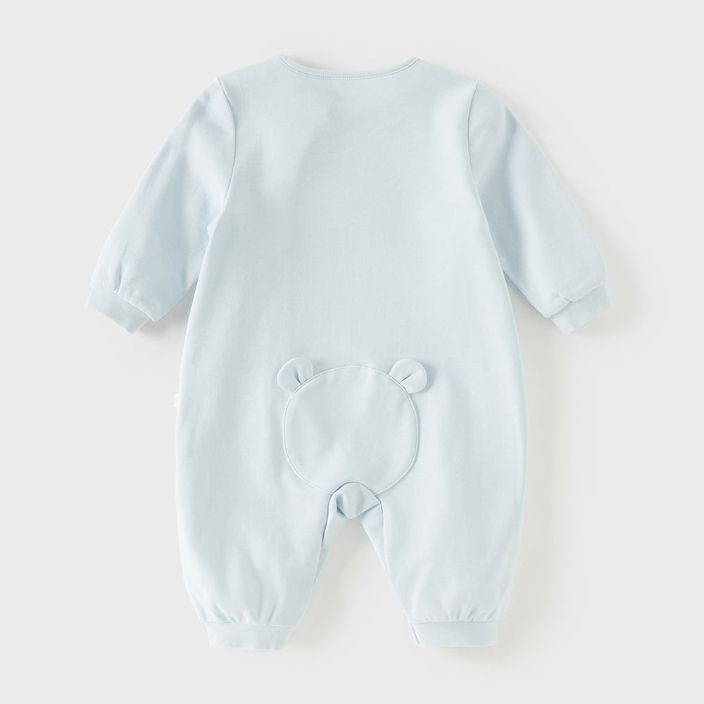 Dave&Bella Baby Boys Cute Bear Light Blue Soft Cotton Rompers