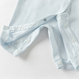 Dave&Bella Baby Boys Cute Bear Light Blue Soft Cotton Rompers