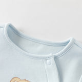 Dave&Bella Baby Boys Cute Bear Light Blue Soft Cotton Rompers